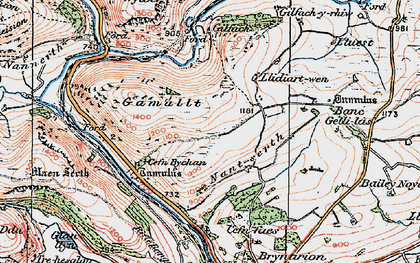 Old map of Yr Wylorn in 1922