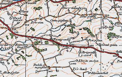 Old map of Nantycaws in 1923
