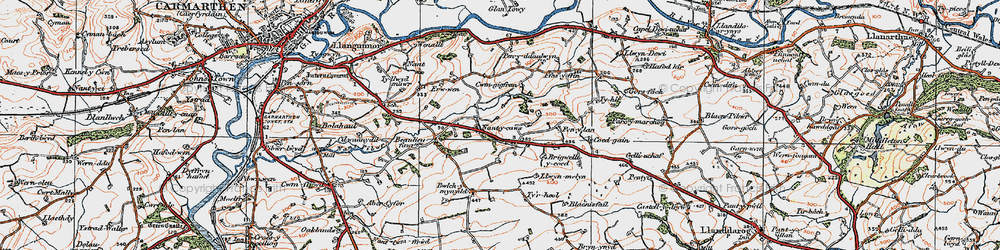 Old map of Nantycaws in 1923