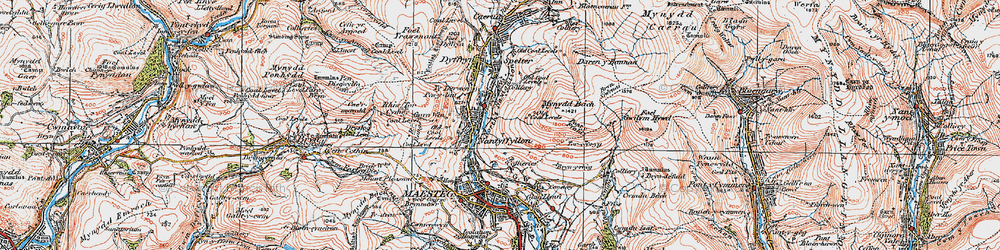 Old map of Blaen Cwmdû in 1922