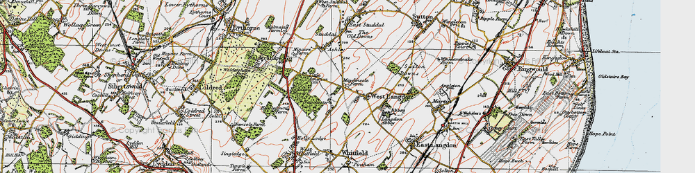 Old map of Napchester in 1920