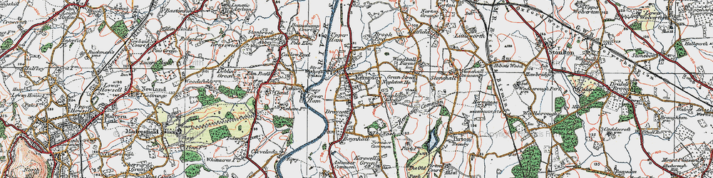 Old map of Napleton in 1920