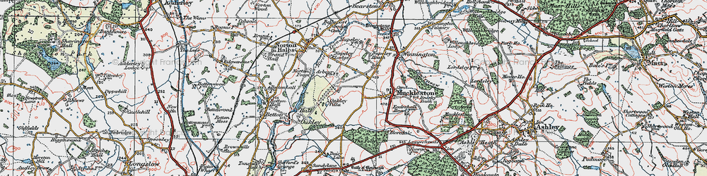 Old map of Napley in 1921