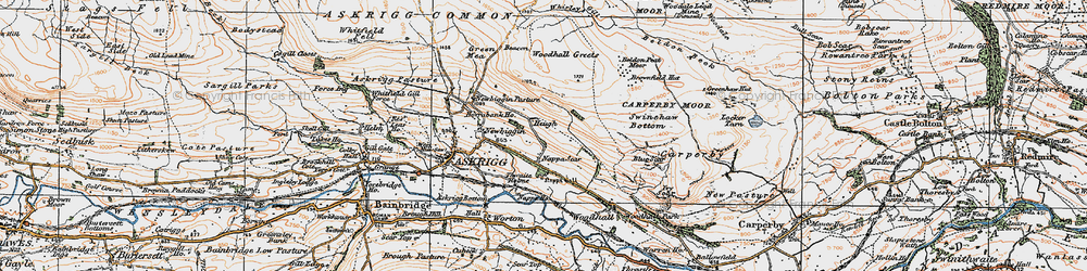 Old map of Beldon Peat Moor in 1925