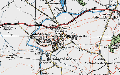 Old map of Napton on the Hill in 1919