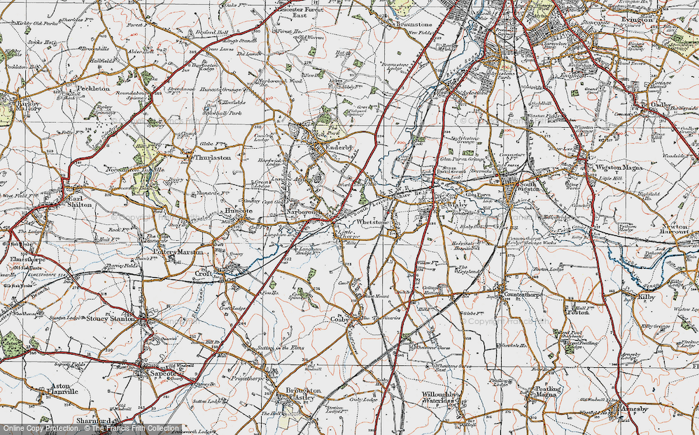 Old Map of Narborough, 1921 in 1921