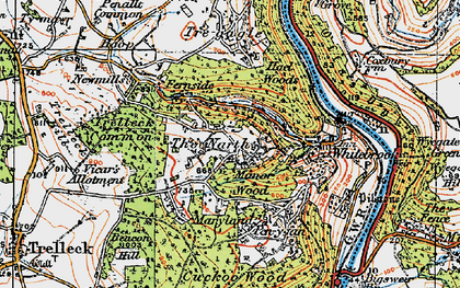 Old map of Narth, The in 1919