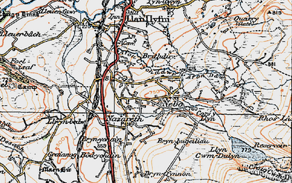 Old map of Afon Crychddwr in 1922