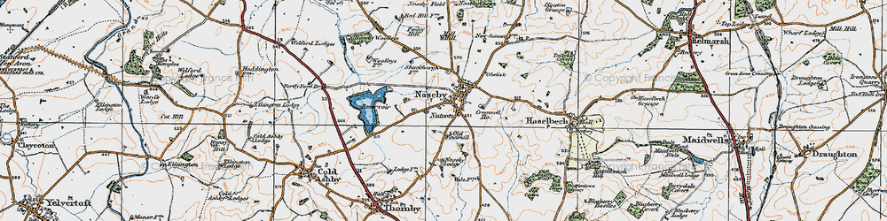 Old map of Naseby in 1920
