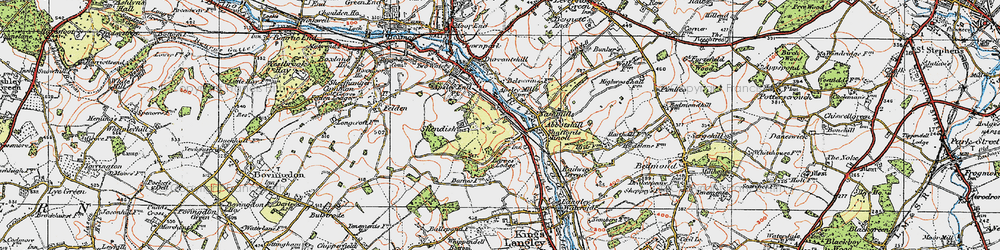 Old map of Shendish in 1920
