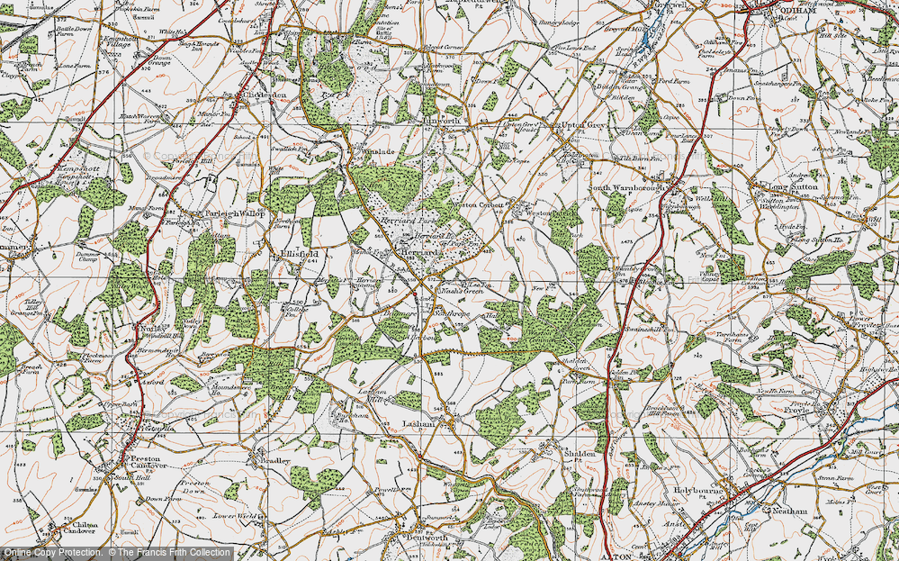 Old Map of Nashes Green, 1919 in 1919