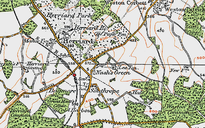 Old map of Nashes Green in 1919