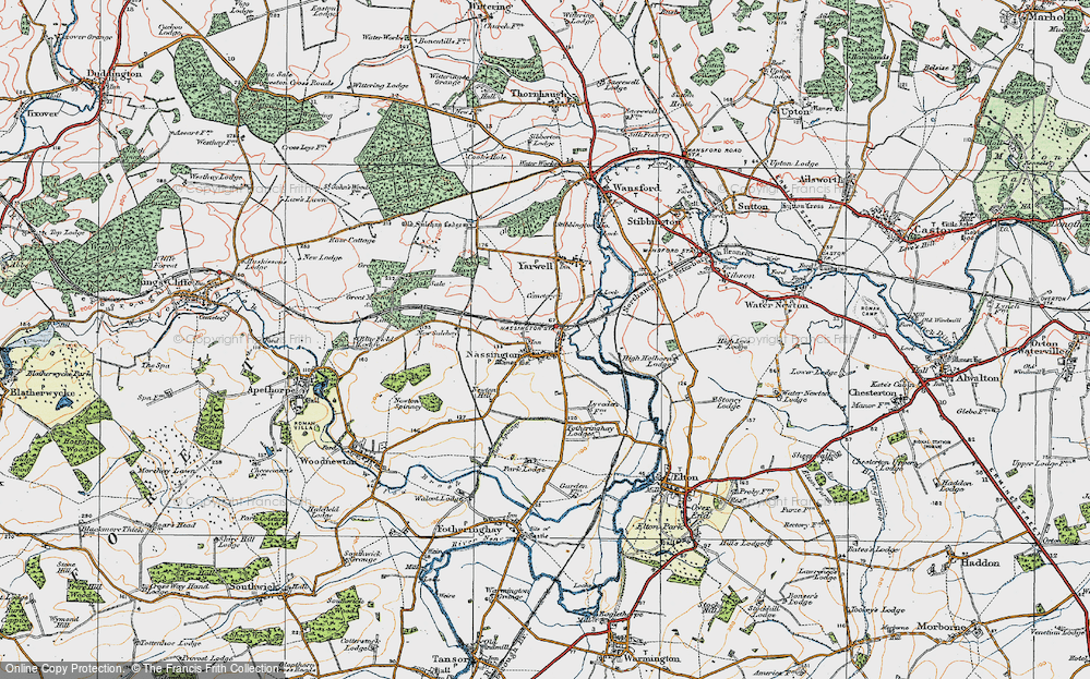 Old Map of Nassington, 1922 in 1922