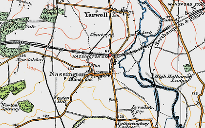 Old map of Nassington in 1922