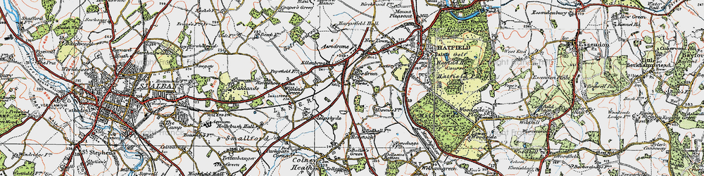 Old map of Nast Hyde in 1920