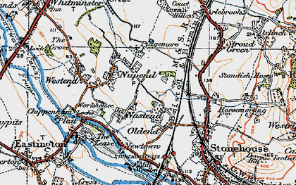 Old map of Nastend in 1919