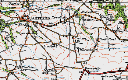 Old map of Natcott in 1919