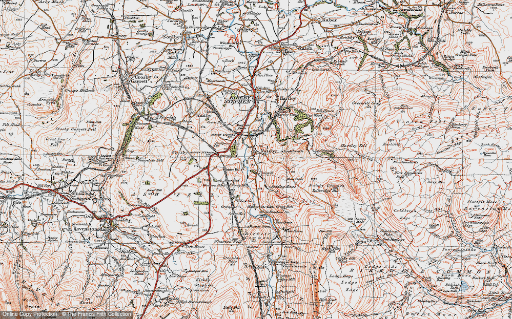 Old Map of Historic Map covering Kirkby Stephen Sta in 1925