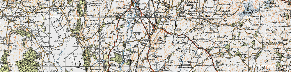 Old map of Natland in 1925