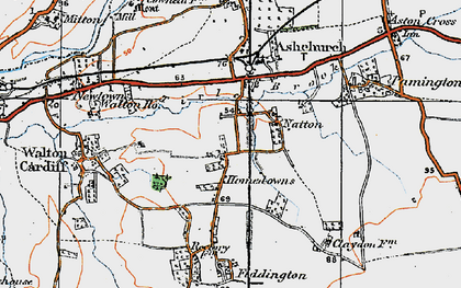 Old map of Natton in 1919