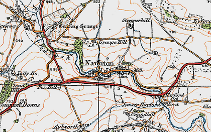 Old map of Naunton in 1919