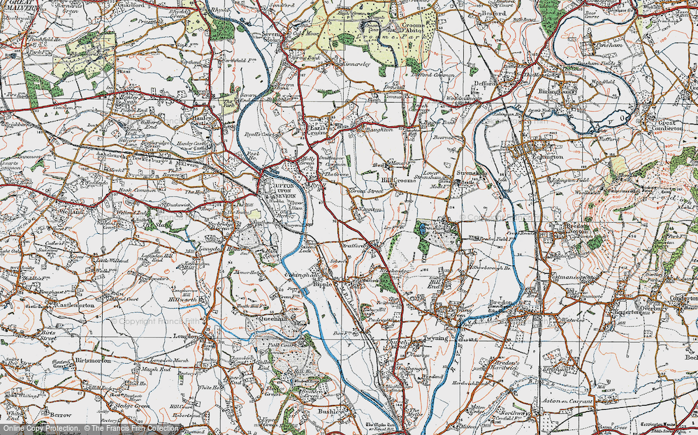 Old Map of Naunton, 1920 in 1920