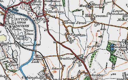 Old map of Naunton in 1920