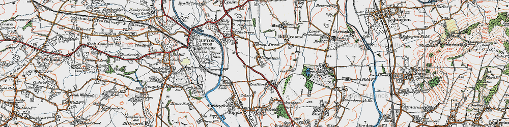 Old map of Naunton in 1920
