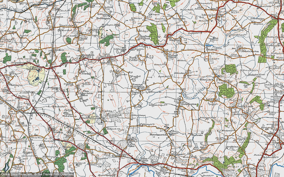Old Map of Naunton Beauchamp, 1919 in 1919
