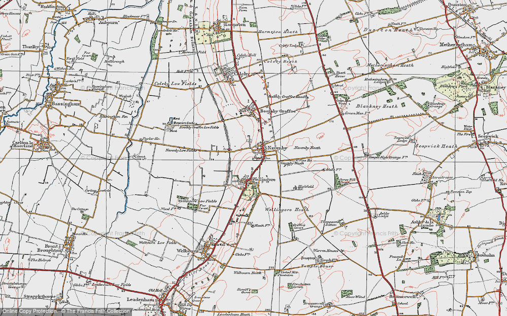 Old Map of Navenby, 1923 in 1923