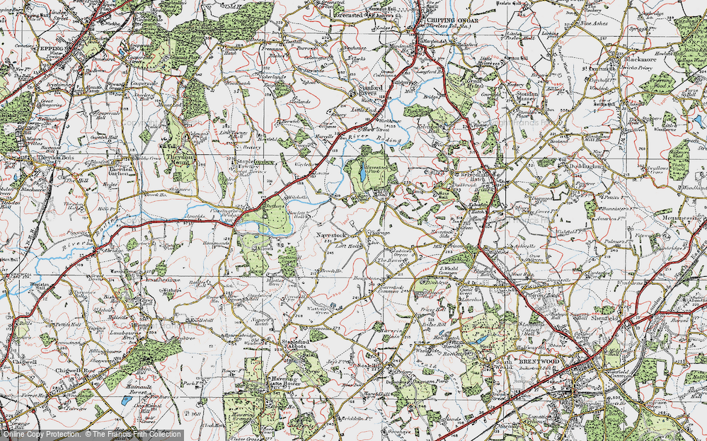 Old Map of Navestock Heath, 1920 in 1920