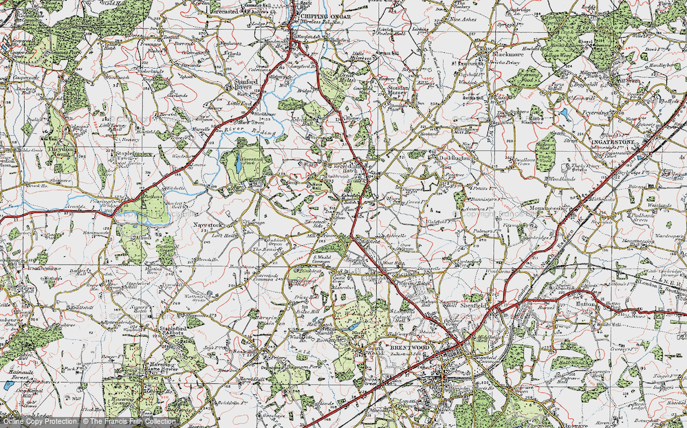 Old Map of Navestock Side, 1920 in 1920
