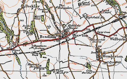 Old map of Nawton in 1925