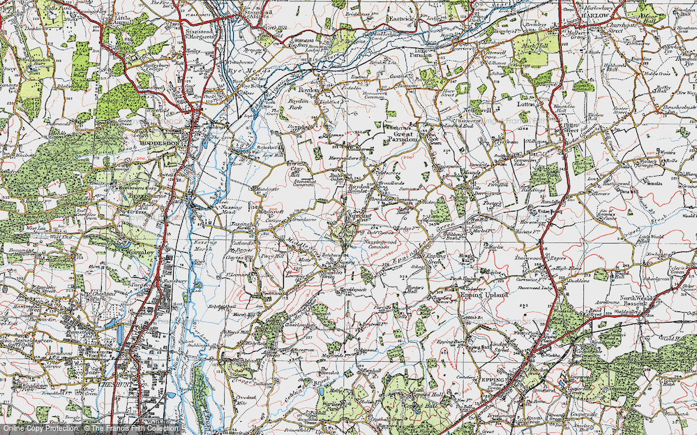 Old Map of Nazeing, 1919 in 1919
