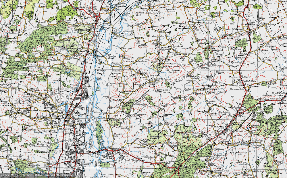 Old Map of Nazeing Long Green, 1920 in 1920
