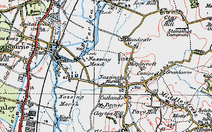 Old map of Nazeing Mead in 1919