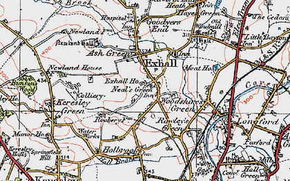 Old map of Neal's Green in 1920