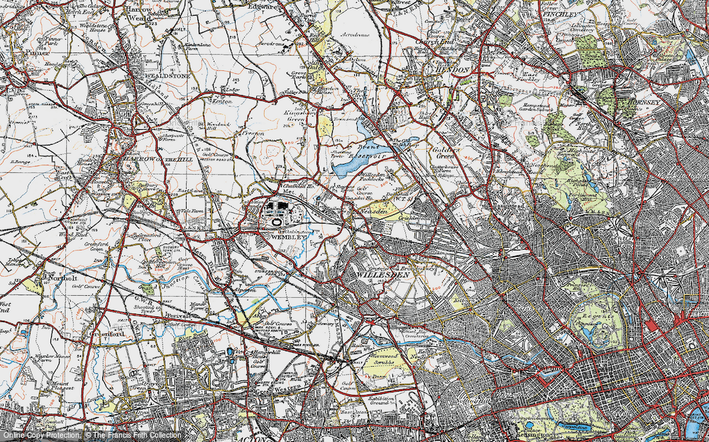 Old Map of Neasden, 1920 in 1920