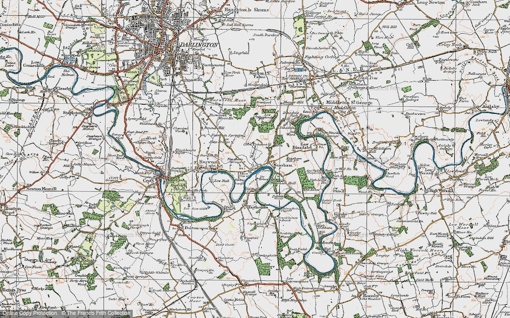 Old Map of Neasham, 1925 in 1925