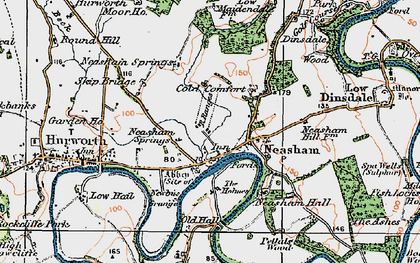 Old map of Neasham Hall in 1925