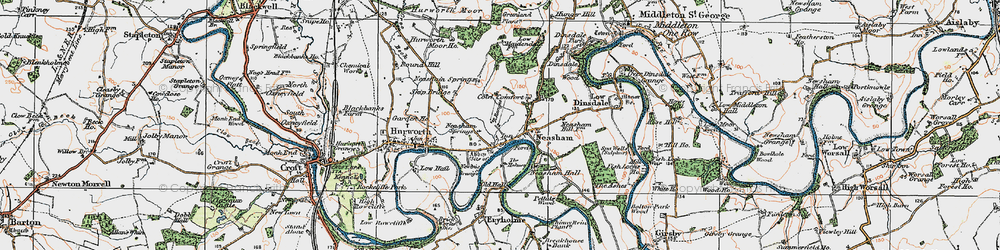 Old map of Neasham Hall in 1925