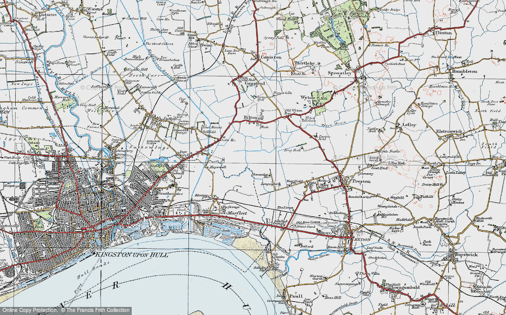 Old Map of Neat Marsh, 1924 in 1924