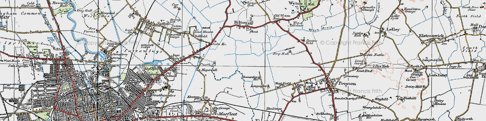 Old map of Neat Marsh in 1924
