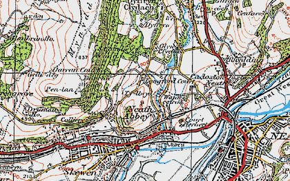Old map of Neath Abbey in 1923