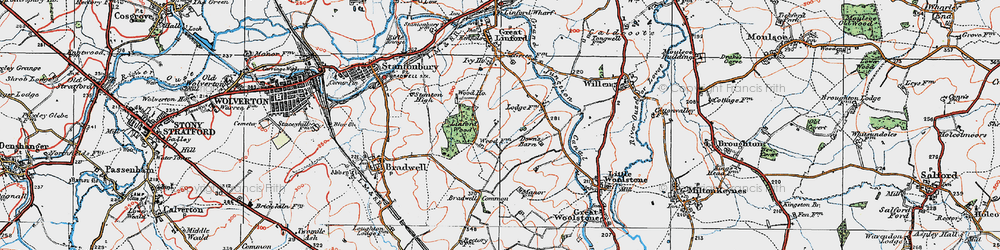 Old map of Linford Wood in 1919