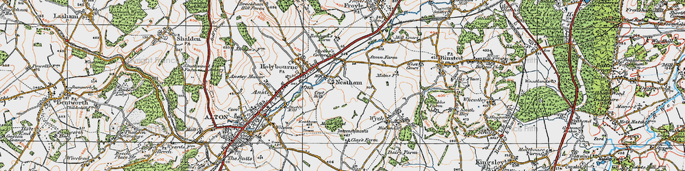 Old map of Neatham in 1919