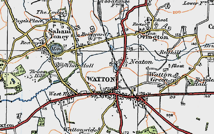 Old map of Neaton in 1921