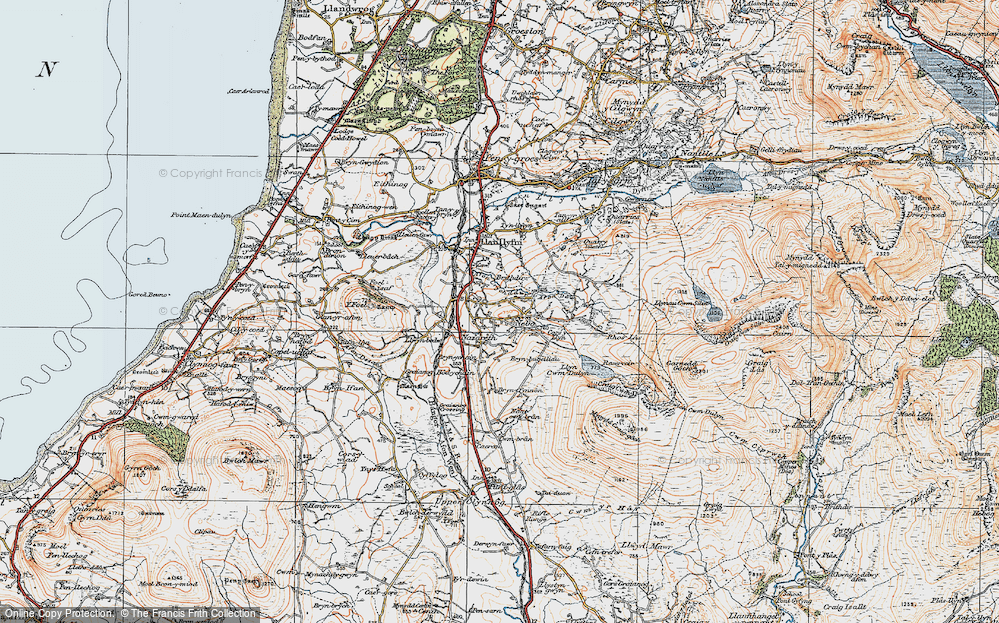 Old Map of Nebo, 1922 in 1922