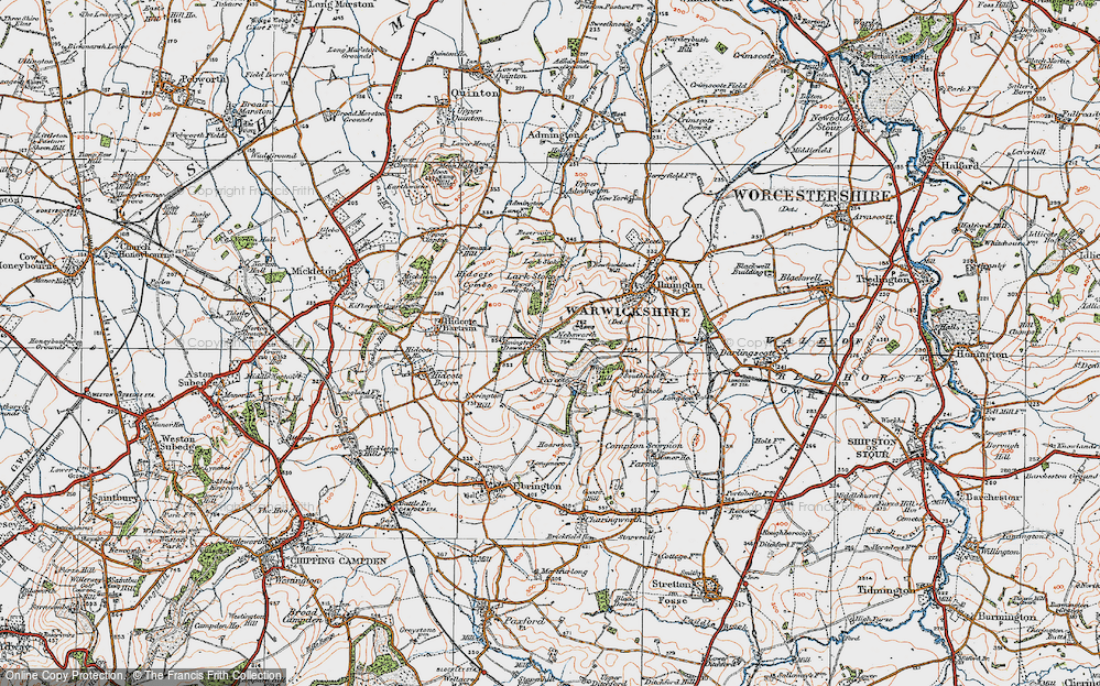 Old Map of Historic Map covering Lark Stoke in 1919