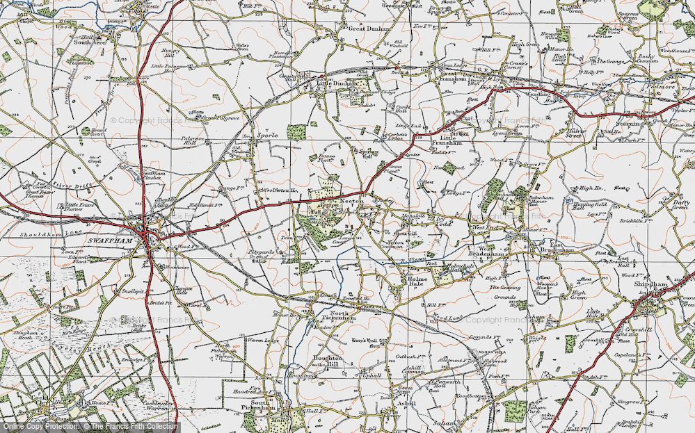 Old Map of Necton, 1921 in 1921